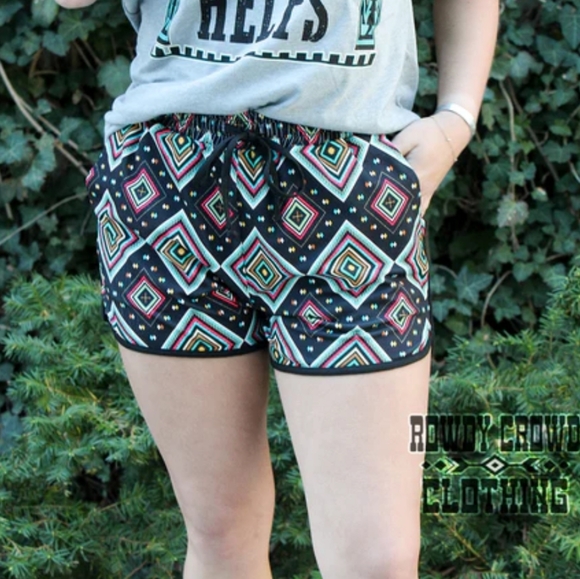 Blue Tribal Stretch & Tie Shorts - Picture 4 of 4